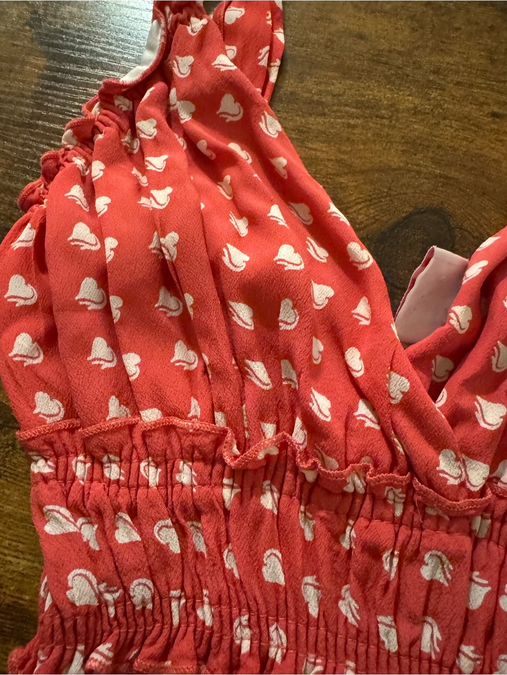 PacSun Coral Pink Mini Dress with White Heart Print - Picture 5 of 7